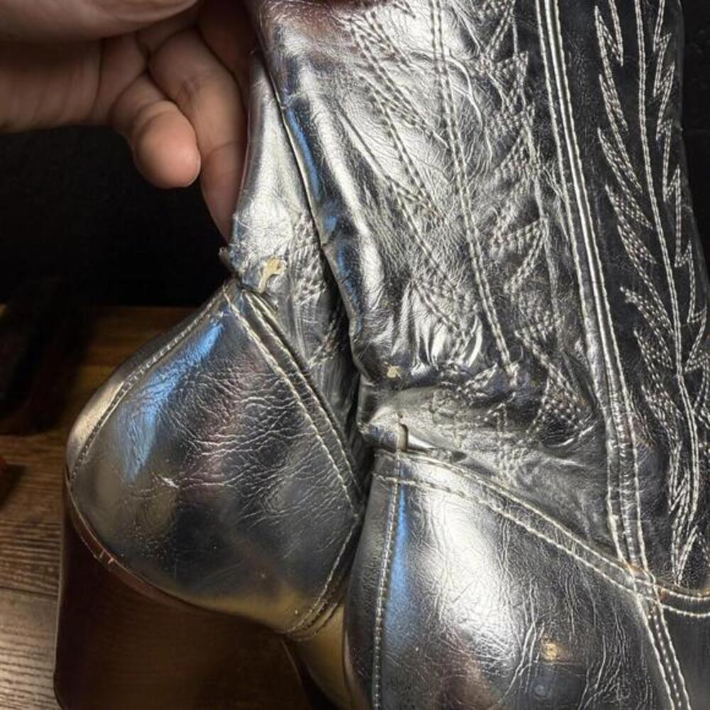 Miranda Lambert Cowboy Silver Synthetic Western Boots Womens 7M - Picture 6 of 8